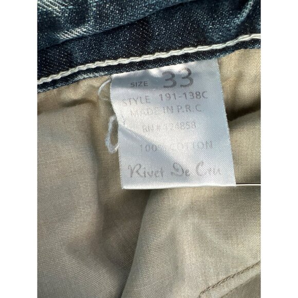 Rivet De Cru Jeans Size 33 Straight Leg Denim Medium Wash Distressed Retro - Picture 6 of 11